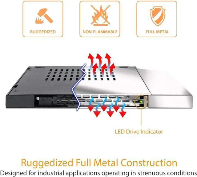 Alt view image 6 of 6 - ICY DOCK 2.5" SSD / HDD Hot-Swap SATA Mobile Rack for 9.5mm Ultra Slim CD/DVD-ROM Optical Bay | ToughArmor MB411SPO-2B