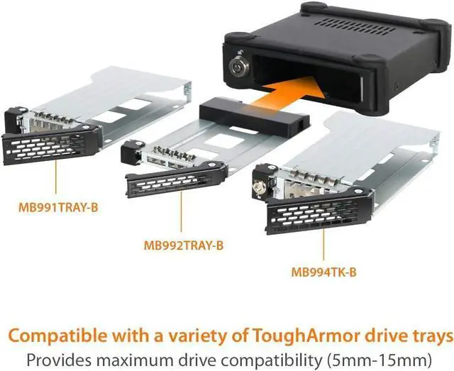 Alt view image 5 of 7 - ICY DOCK 2.5 Rugged Full Metal SATA HDD & SSD USB 3.0 External Enclosure | ToughArmor MB991U3-1SB