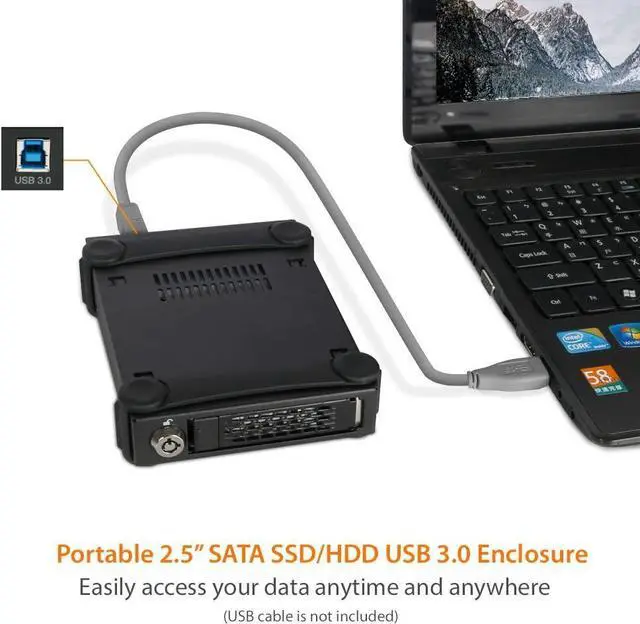 Alt view image 2 of 7 - ICY DOCK 2.5 Rugged Full Metal SATA HDD & SSD USB 3.0 External Enclosure | ToughArmor MB991U3-1SB