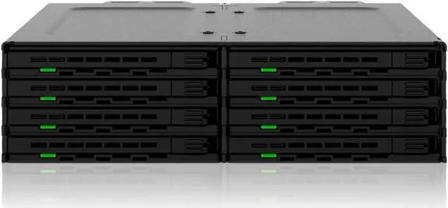 Main image of ICY DOCK 8 Bay 2.5" SAS/SATA HDD/SSD Mobile Rack for 5.25" Bay - ExpressCage MB038SP-B