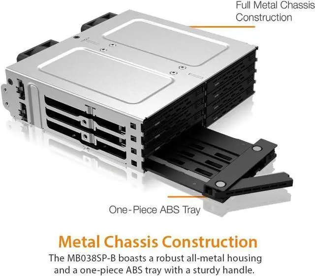 Alt view image 4 of 7 - ICY DOCK 8 Bay 2.5" SAS/SATA HDD/SSD Mobile Rack for 5.25" Bay - ExpressCage MB038SP-B