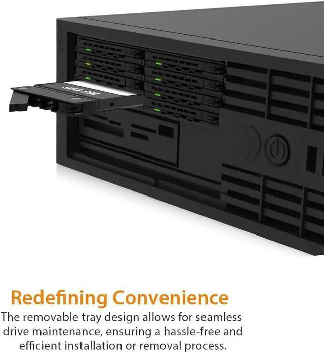 Alt view image 3 of 7 - ICY DOCK 8 Bay 2.5" SAS/SATA HDD/SSD Mobile Rack for 5.25" Bay - ExpressCage MB038SP-B