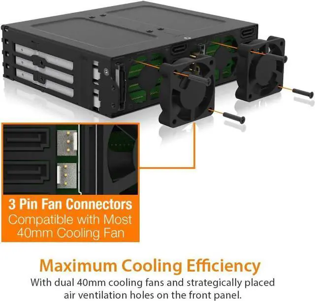 Alt view image 5 of 7 - ICY DOCK 8 Bay 2.5" SAS/SATA HDD/SSD Mobile Rack for 5.25" Bay - ExpressCage MB038SP-B