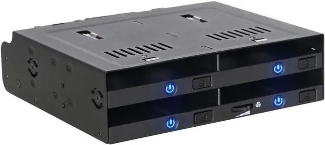 Main image of ICY DOCK 4 Bay 2.5 SATA/SAS SSD/HDD Hot-Swap Tool-Less Docking Enclosure for 5.25" Bay | flexiDOCK MB014SP-B