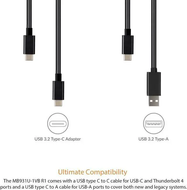 Alt view image 5 of 6 - ICY DOCK USB 3.2 Gen 2 (10Gbps) to U.2 NVMe SSD Thunderbolt 4 Port Compatible Reader Adapter with USB-C+A Cables | EZ-Adapter Ex MB931U-1VB R1