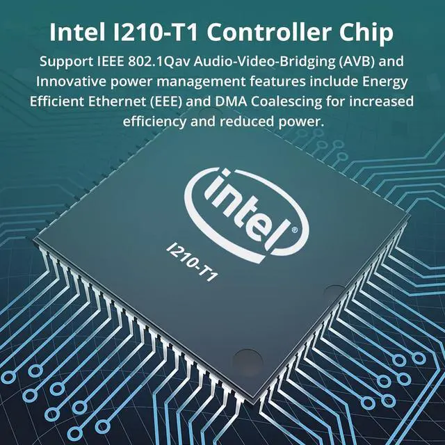 Alt view image 4 of 6 - 1.25G Gigabit Ethernet Server Network Adapter(NIC) Compatible for Intel I210-T1, with Intel I210 Controller, 10/100/1000Mbps Ethernet Network Card, RJ45 Copper Single-Port, PCI-Express 2.1 X1