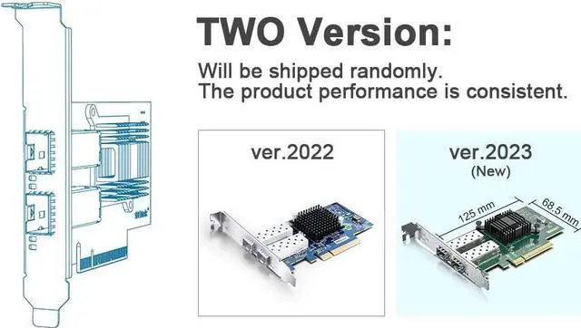 Alt view image 7 of 7 - 10Gb PCI-E Network Card NIC Compatible for Intel X520-DA2(Intel E10G42BTDA), Dual SFP+ Port, with Intel 82599EN Controller, 10G PCI Express LAN Adapter Support Windows Server/Windows, Linux, Vmware