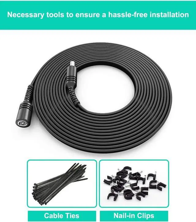 Alt view image 2 of 7 - 10ft 12V DC Extension Cable (2-Pack),DC 2.1mm x 5.5mm 5521 Power Supply Adapter Flat Extender Cord,Female to Male Wire for IP Network,CCTV Security Camera,DVRs & More Devices,5V,9V,24V,12 Volt