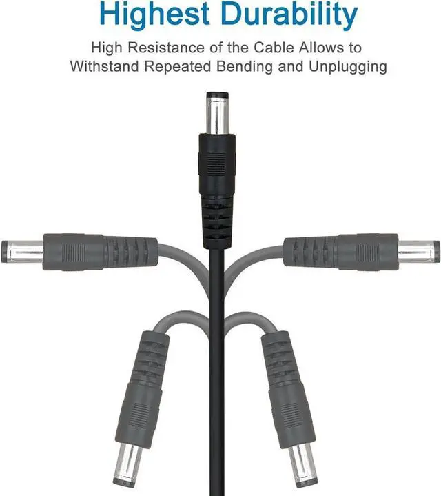 Alt view image 3 of 5 - 2-Pack 10FT DC Power Extension Cable,5.5mm x 2.1mm Extension Cord,12v Extension Cord for Security Camera CCTV IP,Router,LED Strip,5V 9V 24V 12 Volt Male to Female Plug Supply Adapter Power Cord
