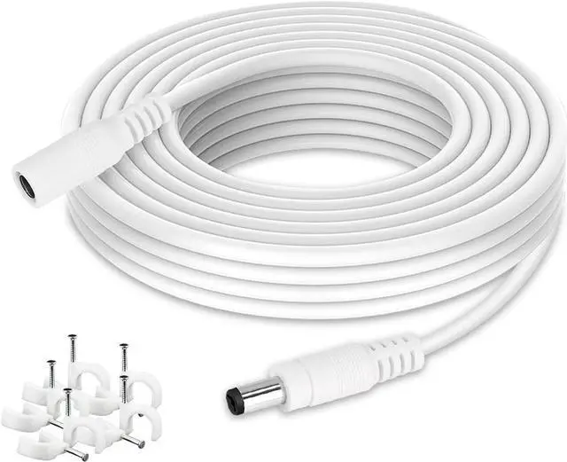 Main image of Power Extension Cable 16.5ft 2.1mm x 5.5mm Compatible with 12V DC Adapter Cord for CCTV Security Camera IP Camera Standalone DVR(16.5ft DC5.5mm Plug )