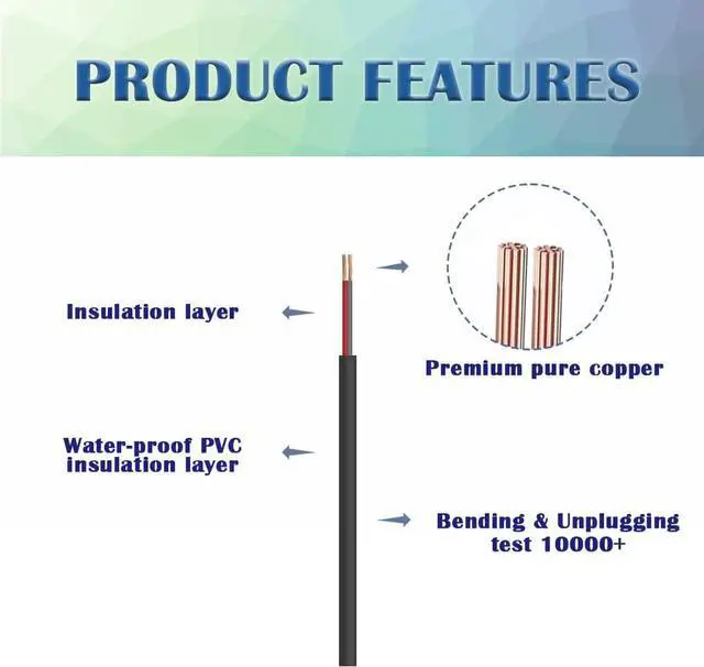 Alt view image 4 of 6 - 4PCS 33FT(10m) 12V DC Power Extension Cable with Power Jack Adapter Connectors(2 x Male + 2 x Female) 5.5mm x 2.1mm DC Power Adapter Extension Cord and Cable Wire Ends Plug HE030-4
