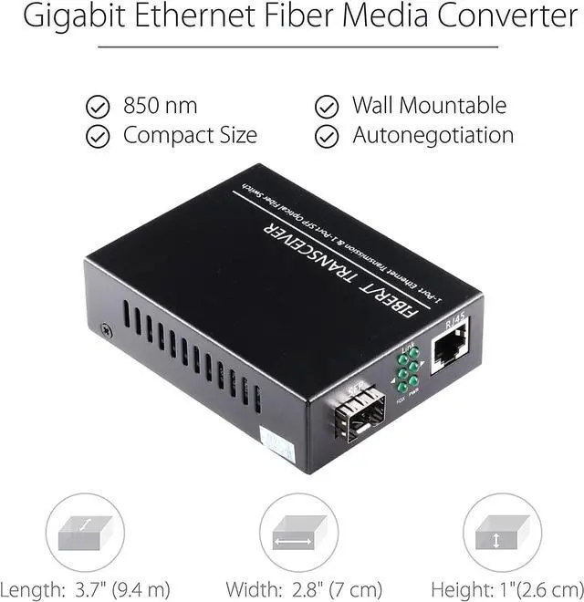 Alt view image 4 of 6 - Open SFP Slot A Pair of 1.25G/s Gigabit Fiber Ethernet Media Converter 10/100/1000Base-Tx to 1000Base-SX SMF RJ45 to SFP Slot, Support SFP Gigabit modules up to 120KM(2 Pack)