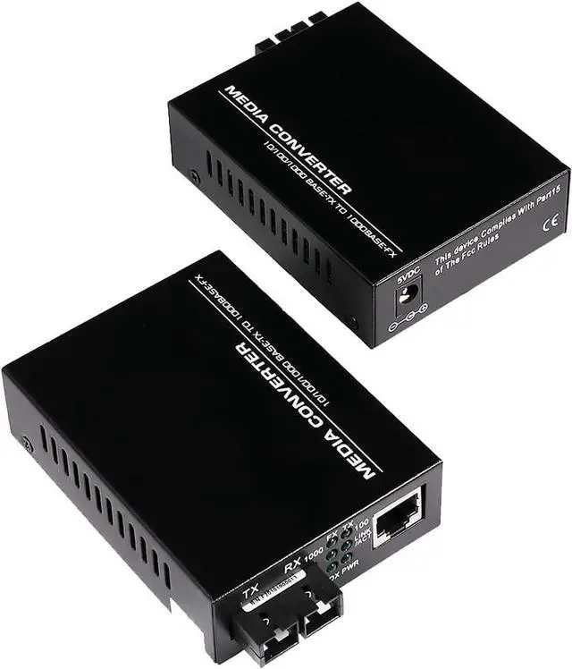 Main image of A Pair 2 Pack Multi-Mode Dual SC Fiber Gigabit Fast Ethernet Media Converter, Mini 1x 10/100/1000Base-T RJ45 to 1000Base-SC Slot Converter Transceiver, up to 2KM 850-1310-nm, AC 100V~240V