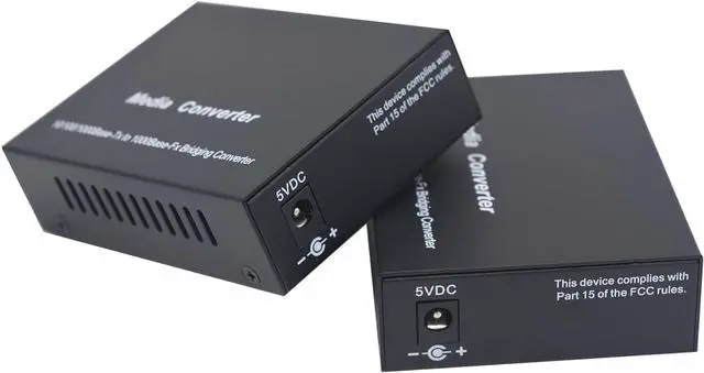 Alt view image 4 of 5 - Multi-Mode LC Gigabit Fiber Media Converters - Include 2 LC SFP Transceiver 550M, Wavelength 850nm, LC to UTP Cat5e 10/100/1000 RJ-45 Gigabit Ethernet Speed, 2 Pack