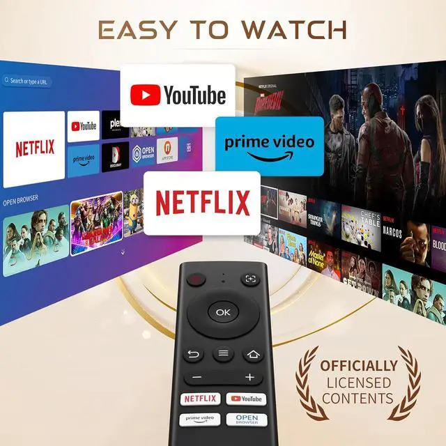 Alt view image 2 of 7 - Eazze D1 Smart Projector with WiFi and Bluetooth, Netflix-Officially-Licensed, Auto Focus & Keystone, DoIby Audio, Zoom, Native 1080P Movie, Portable Outdoor Mini Projector, White