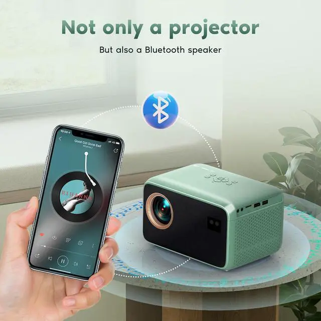Alt view image 6 of 7 - Auto Focus4K Projector with WiFi and Bluetooth,  Smart Portable Projector with 400 ANSI, Movie Projector for Phone/TV Stick/HDMI/USB/Laptop/DVD/PS5, Mini Projector for Bedroom or Outdoor