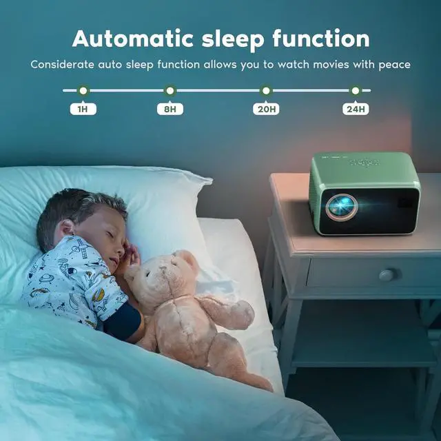 Alt view image 7 of 7 - Auto Focus4K Projector with WiFi and Bluetooth,  Smart Portable Projector with 400 ANSI, Movie Projector for Phone/TV Stick/HDMI/USB/Laptop/DVD/PS5, Mini Projector for Bedroom or Outdoor
