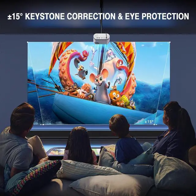 Alt view image 4 of 7 - Mini Projector,  Full HD 1080P Video Projector, Portable Outdoor Projector with Tripod, Kids Gift, Home Theater Movie Phone Projector Compatible with Android/iOS/Windows/TV Stick/HDMI/USB