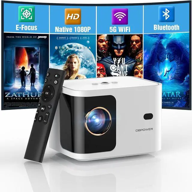 Main image of [Electric Focus] 5G WiFi Mini Bluetooth Projector 4K Support, 30[E0 ANSI HD 1080P Portable Video Projector, ±40° Vertical Keystone|Zoom|Timer, Smartphone Projector Outdoor Movie for TV