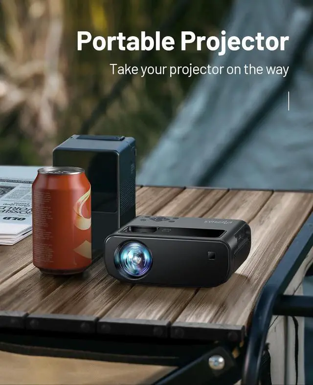 Alt view image 5 of 6 - WiFi Projector for iPhone, 2024 Upgraded Mini Projector with Tripod & Carry Bag, Full HD 1080P Supported, 200" Display Portable Projector, Compatible with iOS/Android/Windows/TV Stick/HDMI/USB