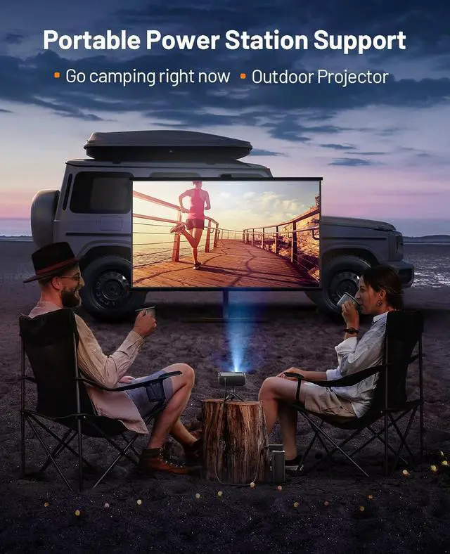 Alt view image 6 of 6 - WiFi Projector for iPhone, 2024 Upgraded Mini Projector with Tripod & Carry Bag, Full HD 1080P Supported, 200" Display Portable Projector, Compatible with iOS/Android/Windows/TV Stick/HDMI/USB