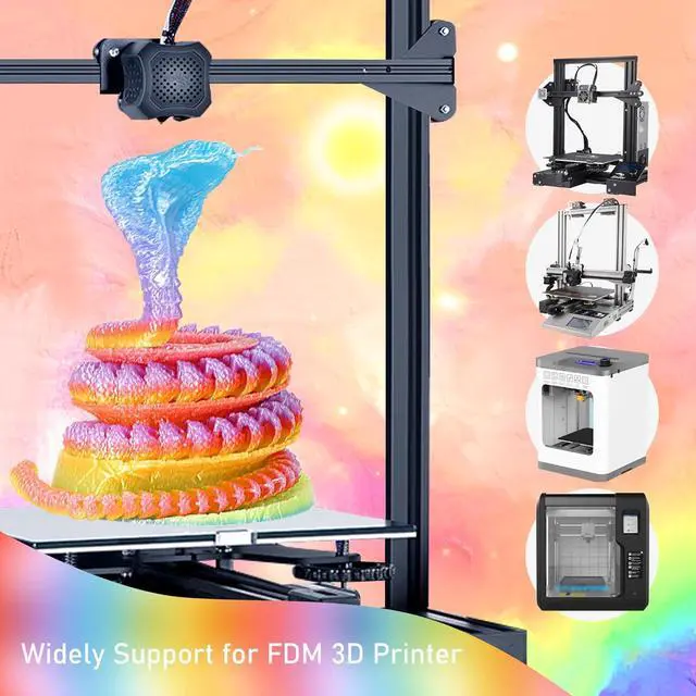 Alt view image 3 of 6 - Clear Rainbow Fast Color Change Multi Colored PLA 3D Printing Filament, Widely Fit for 3D Printer, 1.75mm Color Change Gradually Random Quickly PLA, 1KG 2.2LBS Transparent Multicolor PLA