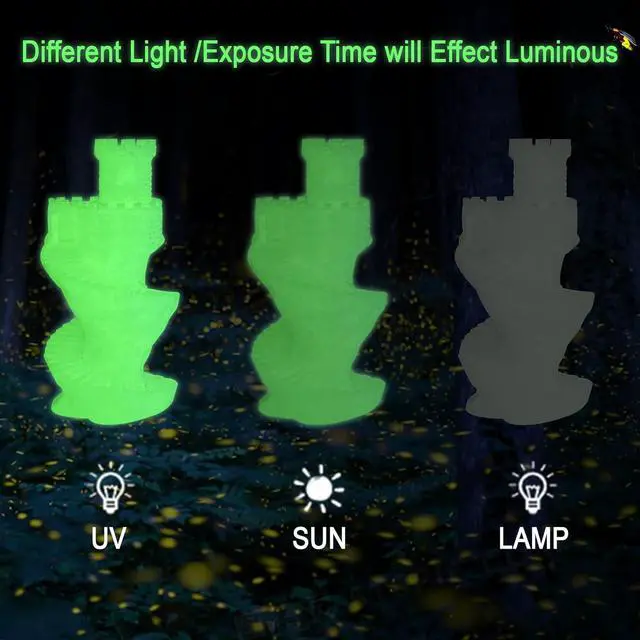 Alt view image 3 of 5 - Glow in Dark Green PLA 3D Filament, Widely Support for 3D Printers, 1.75mm 1KG 2.2LBS 3D Printing Material with Upgrade Strong Fluorescent Effect, Popular Glowing in Dark Luminous Green PLA
