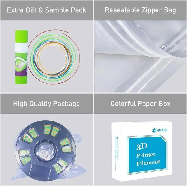 Alt view image 5 of 6 - Green Yellow Multi Color Rainbow Silk Shiny PLA Filament, 1.75mm Fast Color Change 3D Printing Material, 1Kg 2.2lbs Silk Multi Colored PLA with One Extra Printer Tool