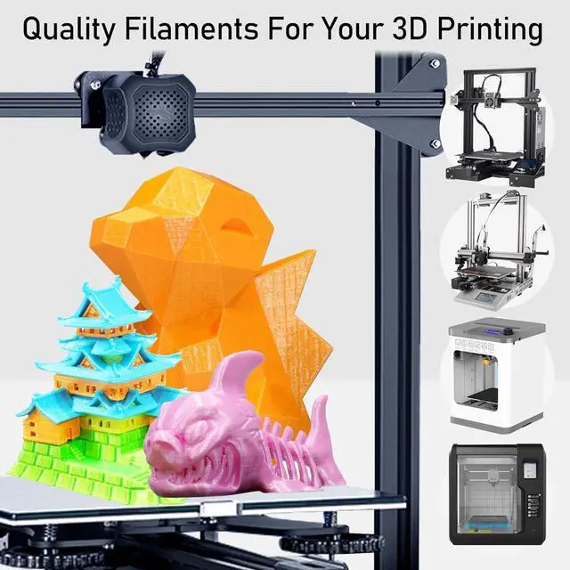 Alt view image 3 of 7 - 1.75mm Silk Shiny PLA Filament 6 in 1 Bright Colors Bundle Pack: Silk Yellow/Lime Green/Light Orange/Sky Blue/Pink/Cyan, Each Spool 250g, 6 Spools Packed, Total 1.5Kg 3D Printing Material