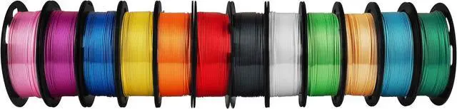 Alt view image 4 of 4 - 12 in 1 Bright Shine 3D Printer Silk PLA Filament Bundle, Most Popular Colors Pack, 1.75mm 500g per Spool, 12 Spools Pack, Total 6kgs Material with One Bottle of 3D Printer Stick