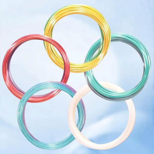 Alt view image 2 of 4 - 5 Colors 3D Printing Pen Filament Refill, Each 10m, One Glowing in Dark PLA, One Clear Rainbow PLA, 3 Different Color Silk Rainbow PLA, Total 50m 3D Printer Filament Sample Pack