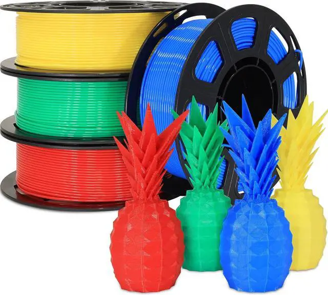Alt view image 2 of 5 - 1.75mm 3D Printer PLA Filament 4 in 1 Bundle: Red, Blue, Yellow, Green, 4 Bright Colors Packed, 250g/Spool, 4 Spools Packed, Widely Fit for 3D Printer/3D Pen; Total 1Kg 3D Printing Material