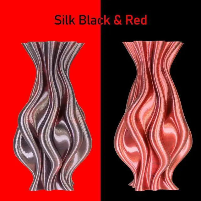 Alt view image 3 of 6 - 3D Printing Silk PLA Shiny Red Black 2 Colors in 1 Coextrusion 3D Filament, 1.75mm 1KG Dual Bicolor Double Colors 3D Printer Material Widely Support for Printers