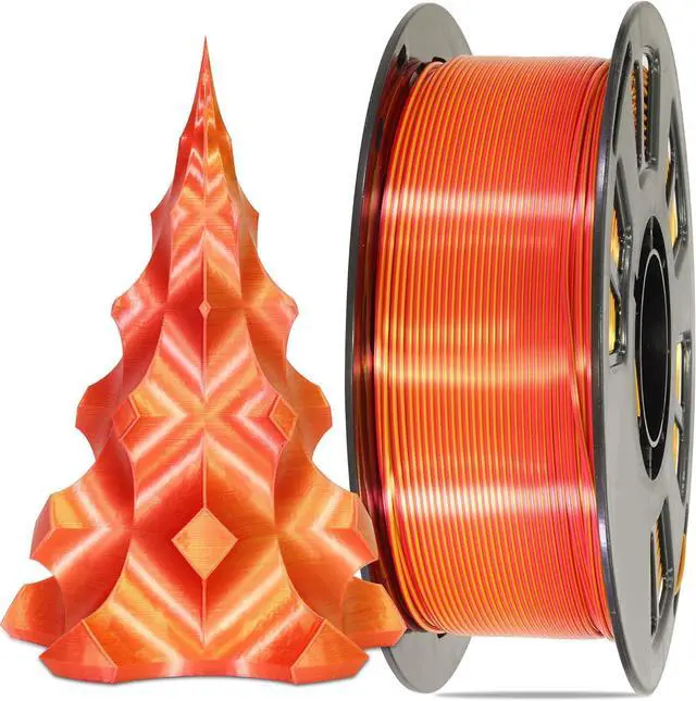 Alt view image 6 of 6 - 1.75mm Silk Shiny Red Gold 2 Colors in 1 Coextrusion PLA 3D Filament, 1.75mm 1KG Dual Color 3D Printer Material Widely Support for Printers