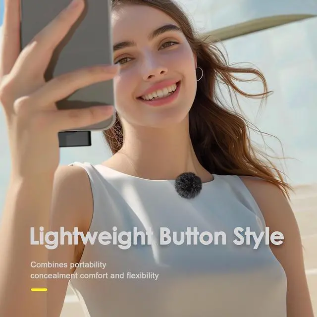 Alt view image 2 of 6 - Wireless Lavalier Microphone for iPhone/Android with Lightning/USB C(2 TX+2 RX+Charging Case), Mini Microphone with Noise Cancellation, 35H Battery, Clip on Lapel Mic for Video Recording Vlog