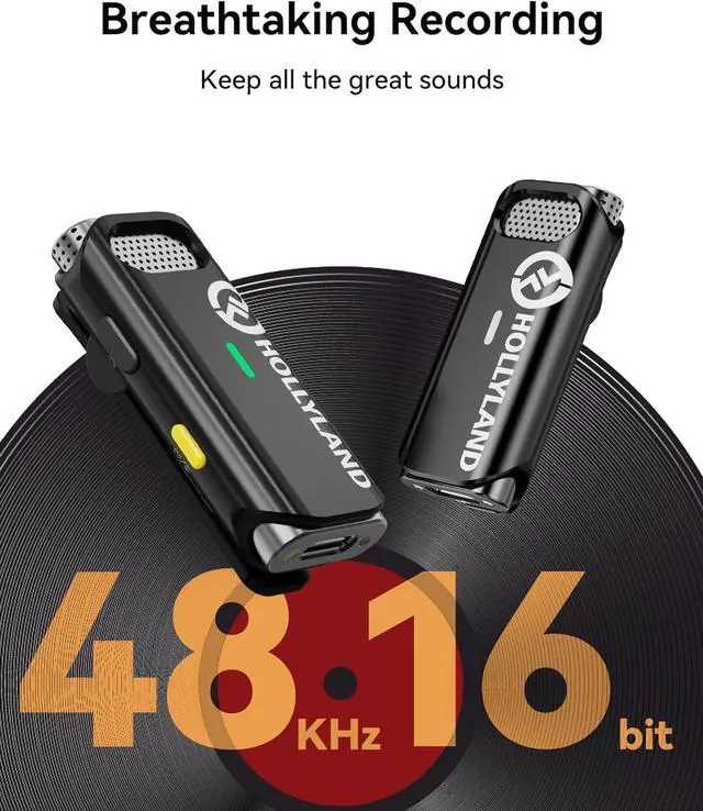 Alt view image 4 of 7 - Hollyland Lark C1 Wireless Lavalier Microphone for iPhone, MFi Certified, Plug and Play, Noise Cancelling Lapel Mic with 656ft Transmission, 32H Working Time, Compatible with iPhone, iPad-Black