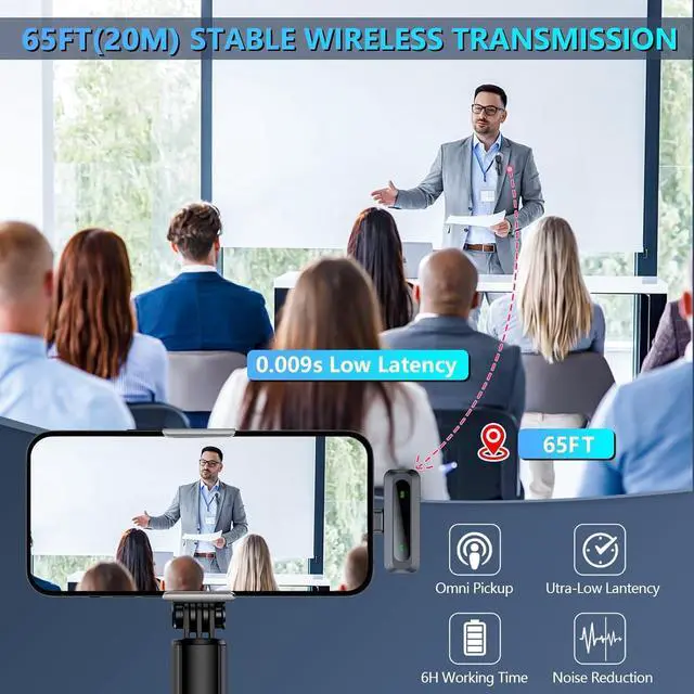 Alt view image 7 of 7 - Wireless Lavalier Microphone for iPhone iPad, 2pcs Mini Microphone Plug-Play for Video Recording, Clip on Lapel Mics for Interview, Podcast, Tiktok, Vlog, YouTube