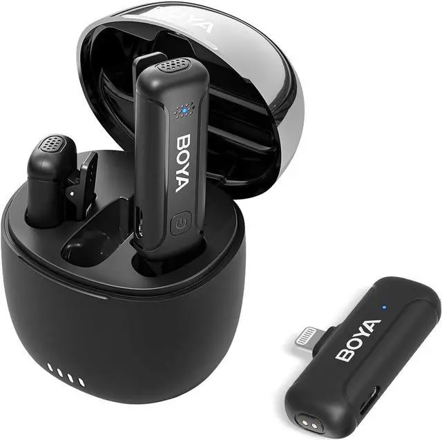 Main image of Wireless Lavalier Lapel Microphones for iPhone iPad, Noise Reduction, BY-WM3T-D2 Cordless 2 Pack Mini Condenser Mics for Vlog Podcast Live Stream Interview Youtube Facebook TikTok Video Recording