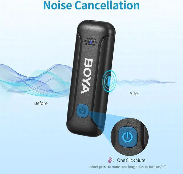 Alt view image 6 of 7 - Wireless Lavalier Lapel Microphones for iPhone iPad, Noise Reduction, BY-WM3T-D2 Cordless 2 Pack Mini Condenser Mics for Vlog Podcast Live Stream Interview Youtube Facebook TikTok Video Recording
