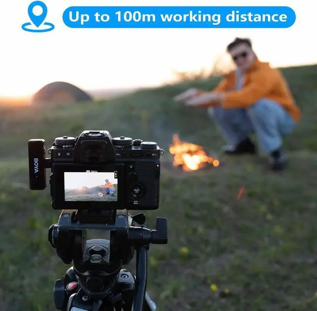 Alt view image 3 of 7 - BOYALINK Wireless Lavalier Microphone for iPhone Android Camera Vlogging, All-in-One Lapel Dual Mic System & Lightning & USB-C Inputs & Battery Case for Smartphones DSLR YouTube Facebook Live