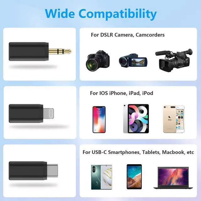 Alt view image 5 of 7 - BOYALINK Wireless Lavalier Microphone for iPhone Android Camera Vlogging, All-in-One Lapel Dual Mic System & Lightning & USB-C Inputs & Battery Case for Smartphones DSLR YouTube Facebook Live