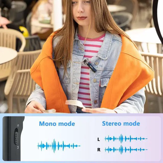 Alt view image 4 of 7 - BOYALINK Wireless Lavalier Microphone for iPhone Android Camera Vlogging, All-in-One Lapel Dual Mic System & Lightning & USB-C Inputs & Battery Case for Smartphones DSLR YouTube Facebook Live
