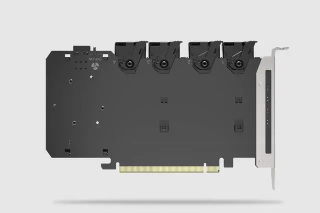 Alt view image 4 of 5 - ExpressSlot MB204MP-B Removable 4 Bay M.2 NVMe SSD to PCIe x16 Mobile Rack Enclosure/Adapter Card for PCIe Expansion Slot (PCIe Bifurcation required)