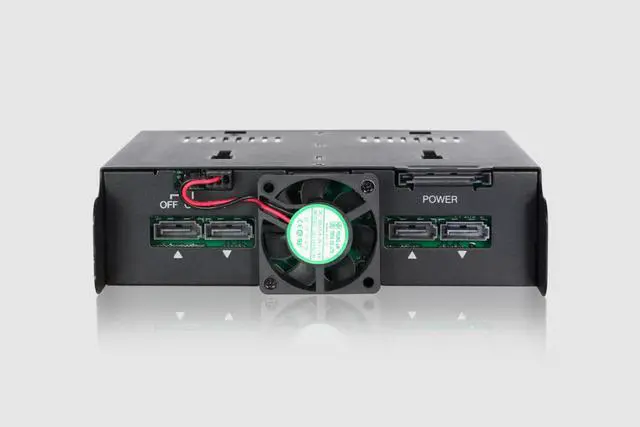 Alt view image 2 of 4 - flexiDOCK MB014SP-B R1 Refined Tray-less 4 Bay 2.5" SATA/SAS SSD/HDD Hot-Swap Docking Enclosure for 5.25" Bay