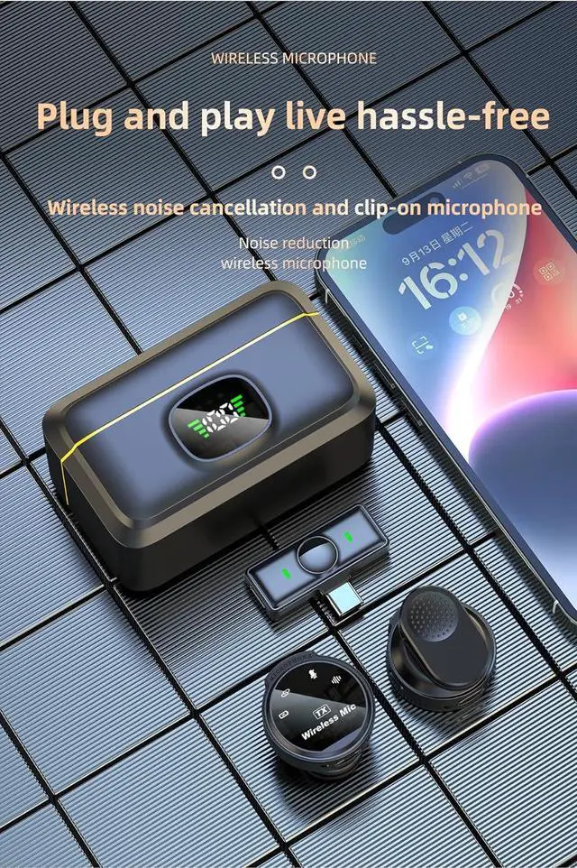 Alt view image 7 of 7 - Wireless Lavalier Microphone for iPhone iPad Laptop Android with Charging Case 164ft Transmission Range & 72 Hours Battery, Magnetic & Lavalier Wear Wireless Mic for Video Record, Interview, Vlogs