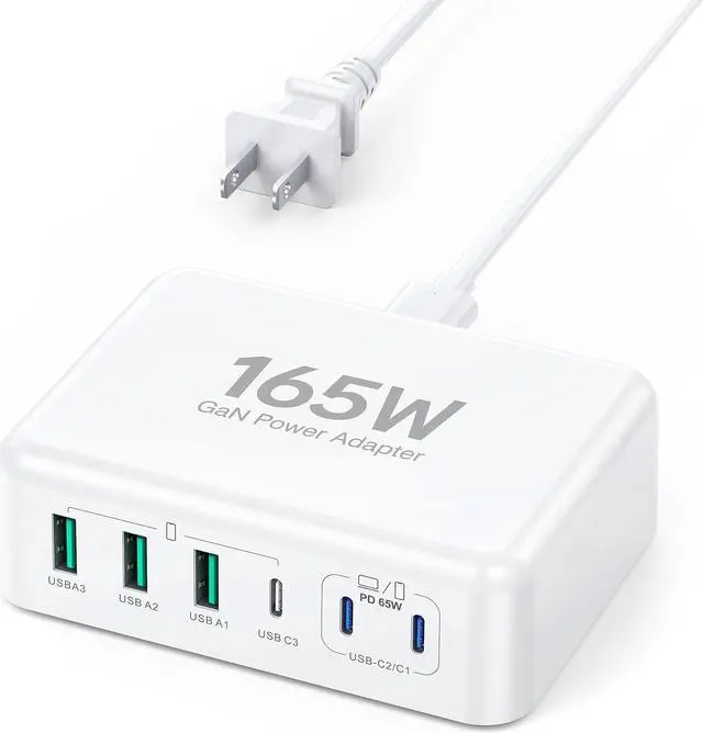 Main image of USB C Fast Charger 6 Port Desktop PD GaN Fast Charger Charging Station Block Hub USB C Laptop Power Adapter Compatible with MacBook Pro/Air iPad Pro iPhone 15 14 13 12 Galaxy S23 Note 20 Pixel LG