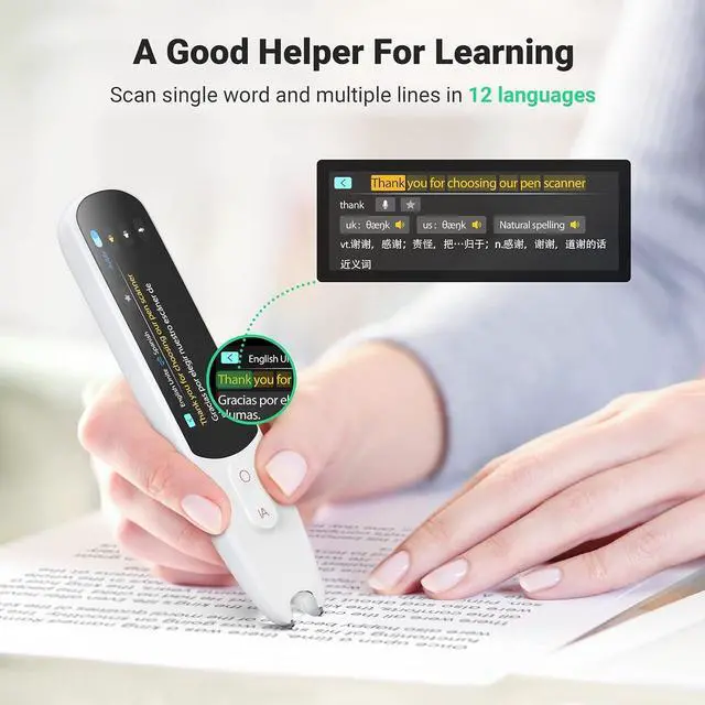 Alt view image 4 of 7 - Pen Scanner, Text to Speech Device for Dyslexia, OCR Digital Highlighter Reader Pen, Exam Reading Pen, Bluetooth Langage Translator, No Monthly Fee