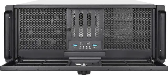 Alt view image 3 of 7 - SilverStone Technology 4U Rackmount Server Chassis with 3 X 5.25 Front Bays with CEB/ATX/mATX/Mitx Support RM400 Cases SST-RM400