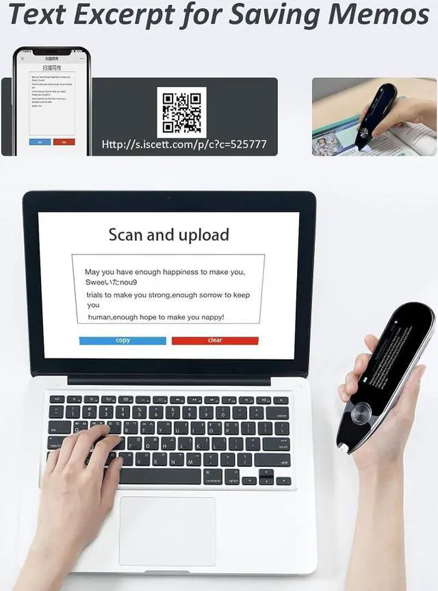 Alt view image 3 of 7 - Reader Pen OCR Digital Translation Pen Scanner 112 Language Translator Device Dictionary Pen, Text Extract, Scanning Translation Pen for Dyslexia Text to Speech Multilingual Translation Device