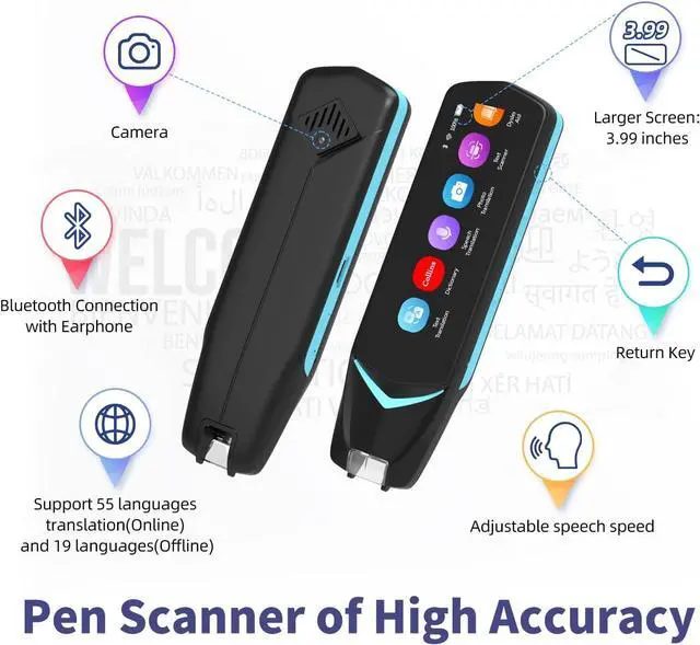 Alt view image 6 of 6 - Reading Pen for Dyslexia,Scan Reader Pen 4 Text to Speech Device Translator Pen, Photo Translation OCR 16GB Bluetooth Pen Scanner for Students Adults (Scan Reader Pen 4 Pro)